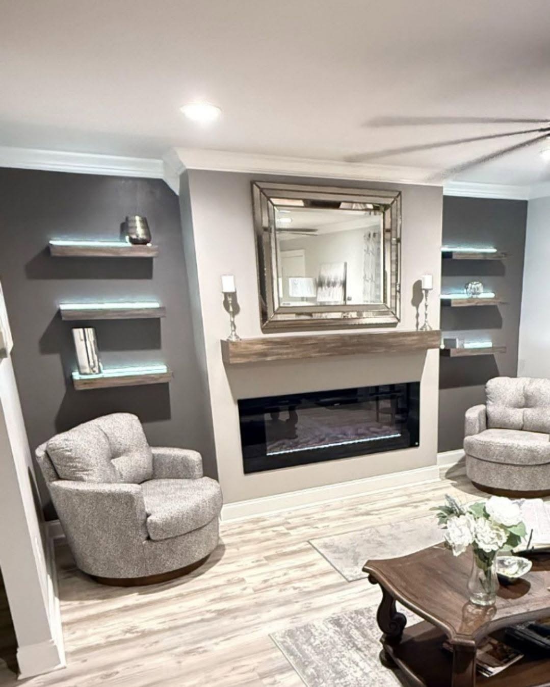 Custom living room feature wall